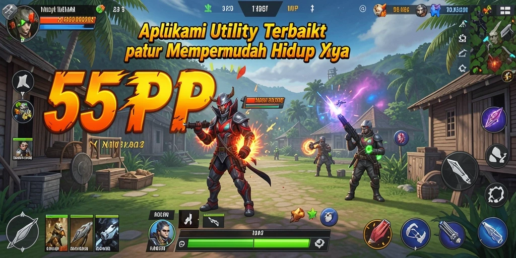 Tampilan utama aplikasi 55RP dengan fitur Utility yang intuitif.