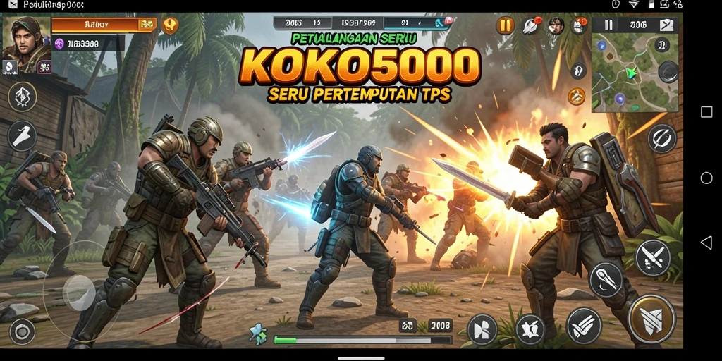 Tangkapan layar KOKO5000 menampilkan aksi seru dalam gameplay TPS.