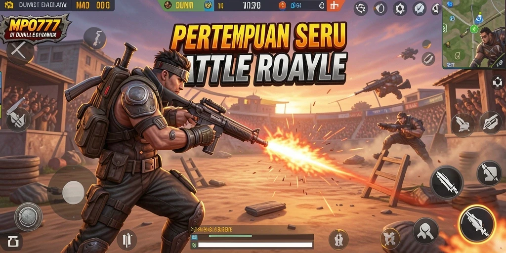 Tampilan seru gameplay MPO777 dalam pertempuran Battle Royale.