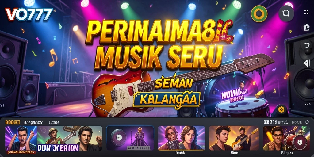 Screenshot VO777 menampilkan pemain menikmati permainan musik seru.